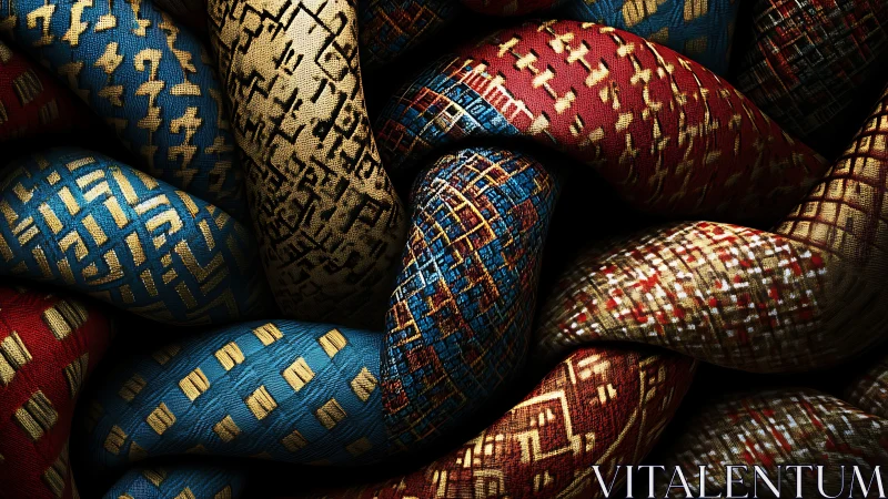 Intricately woven patterned ropes glow with rich textile drama