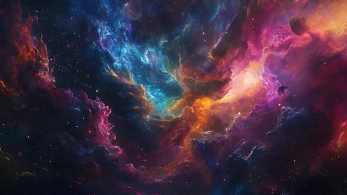 Multispectral nebula cloudscape reveals turbulent ionized gas flows