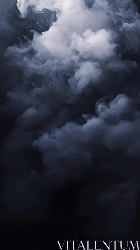 Dense white vapor clouds over dark background field.
