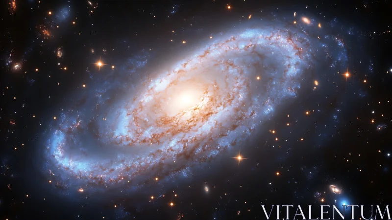 Spiral galaxy with bright core and surrounding star field.