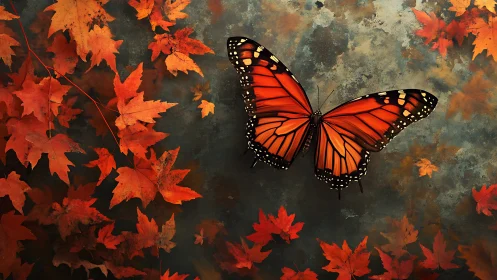 Monarch wings rewrite autumn’s script across rusted sky