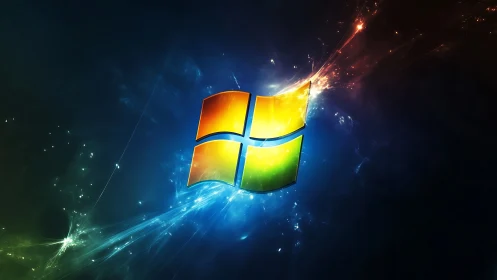 Windows-style quadrants over abstract light background.