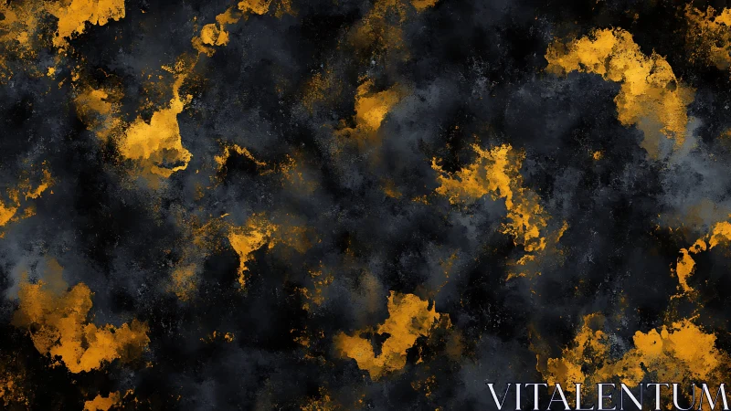 Gold-slag nebula texture reveals turbulent abstract depth