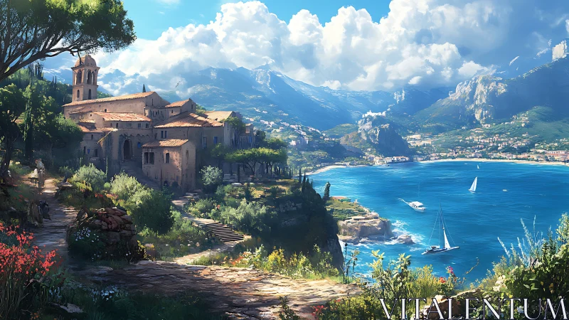 Clifftop Sanctuary Where Mountains Kiss Azure Waters.