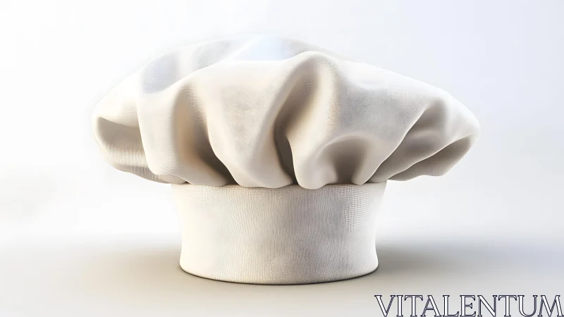 Classic chef hat on plain background, minimalist modern style.