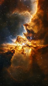 Nebula shows dense gas clouds illuminated by central stars