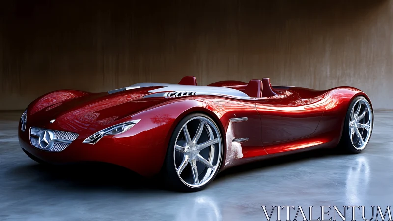 Red concept roadster presents low-profile, streamlined form