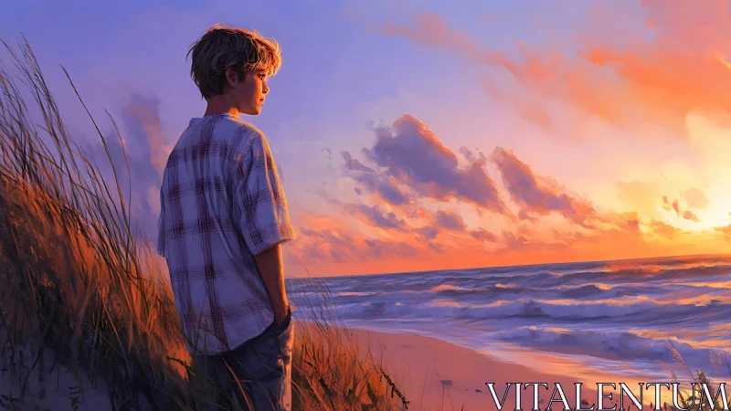 Sunset daydreams beside the softly glowing shoreline.