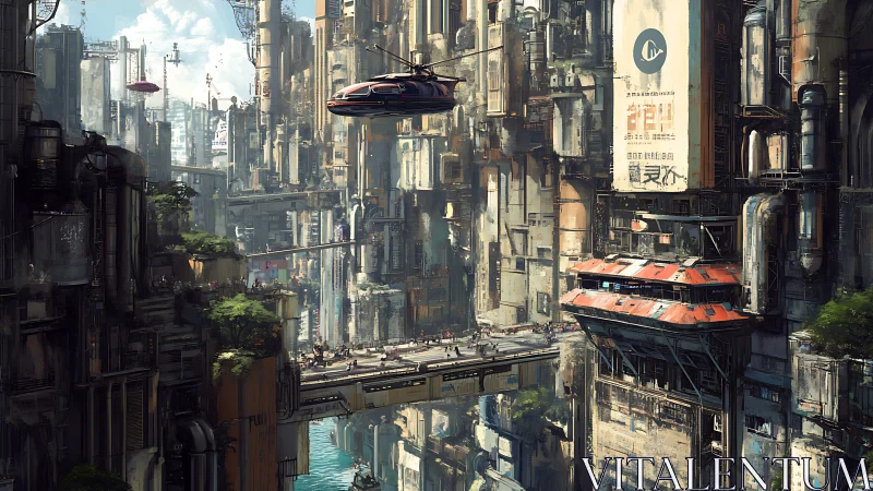 Dense vertical cityscape with elevated transit and towers.