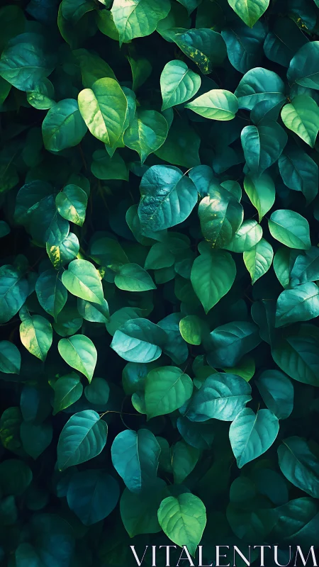 Dense green foliage with overlapping heart-shaped leaves.