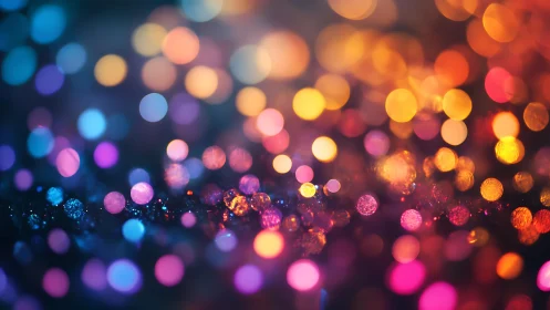 Vibrant bokeh lights in abstract colorful background style.