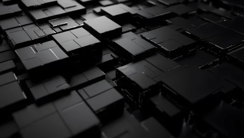 Abstract black 3D cubes pattern in futuristic digital style.