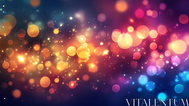 Vibrant bokeh lights abstract background in vivid digital style.