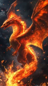 Flame-born dragon coils skyward and stitches fire into storm