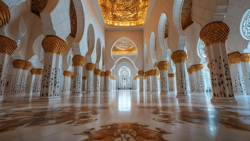 Golden domes drift above a marbled forest of quiet pillars