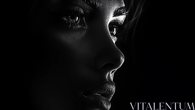 Softly lit profile capturing quiet strength and mystery.