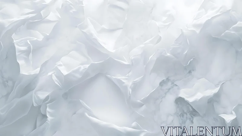 Abstract White Fabric Folds in Soft Minimalist Style.