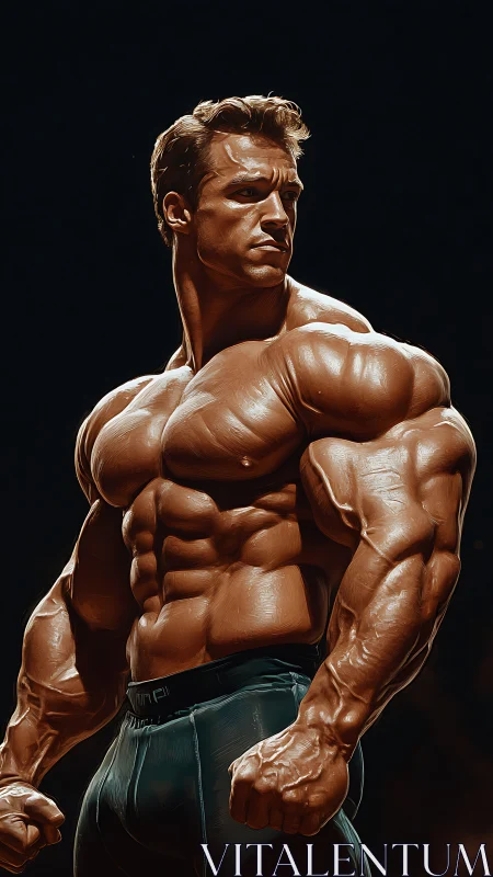 Digital render depicts muscular male torso in three-quarter view