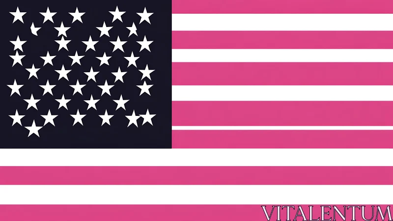 Pink and white reinterpretation of the American flag design.