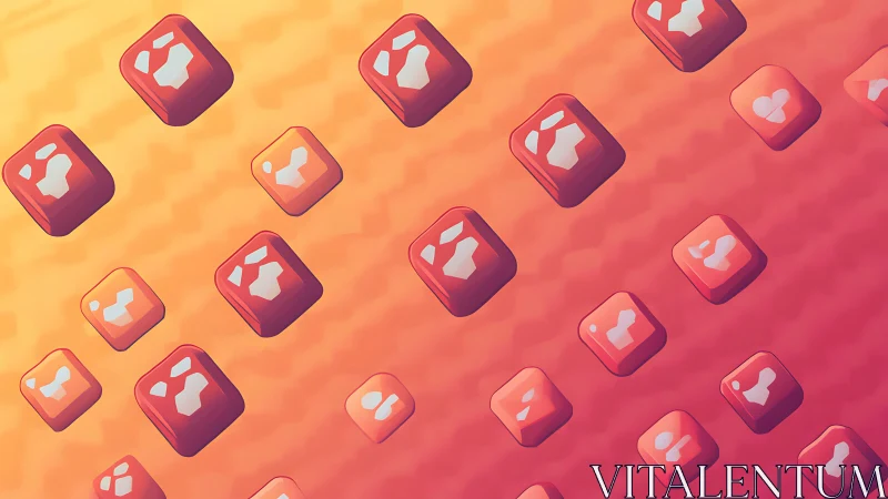 Red notification icons float diagonally across warm gradient