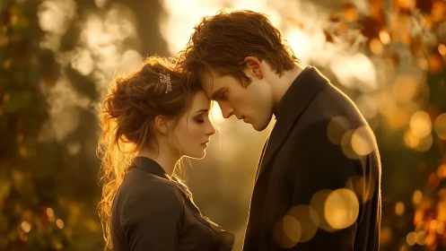 Golden Hour Romance: Intimate Portrait with Warm Luminescence