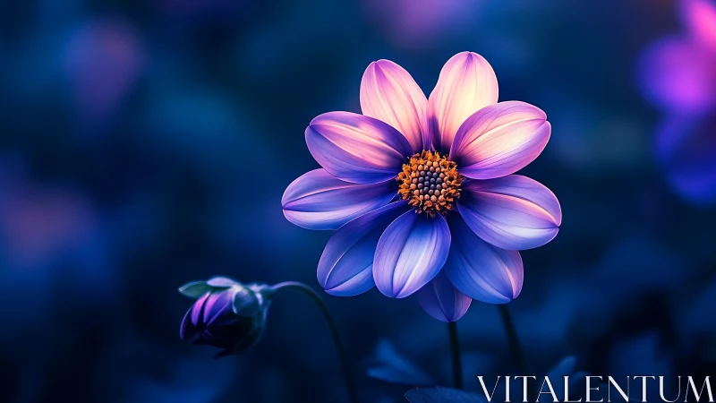 Luminous Bloom Defies Twilight With Neon-Kissed Petals