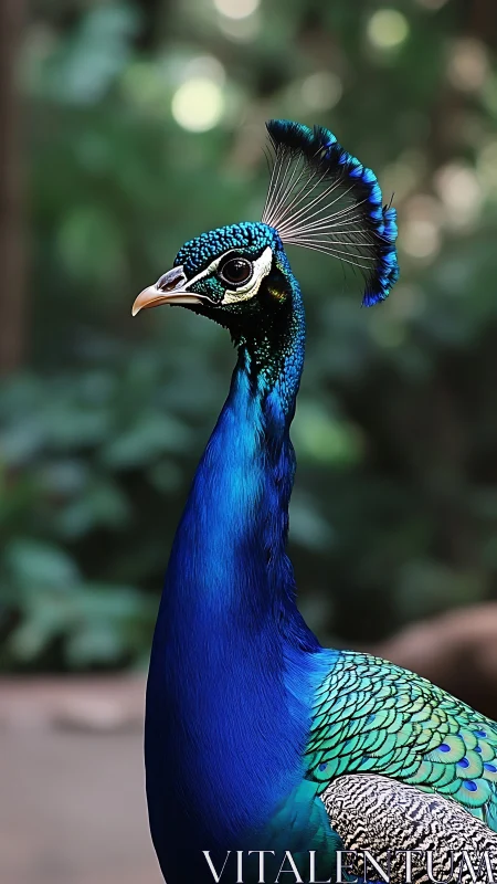 High-resolution peacock portrait with shallow-depth optical isolation