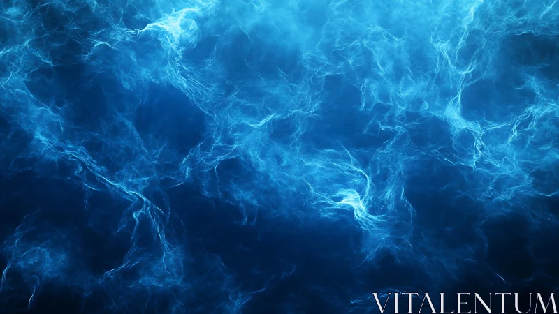 Electric Blue Energy Abstract Background with Ethereal Swirls.