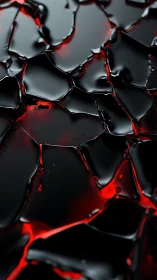 Molten crimson glows beneath shattered obsidian gloss.