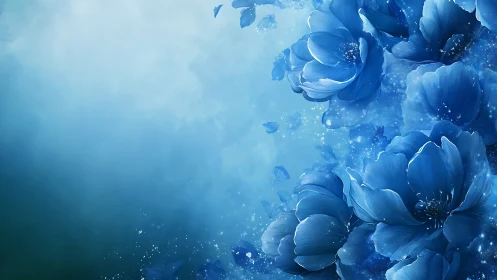 Dimensional Blue Peonies with Particle Light Dispersion Effects