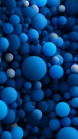 Blue 3D spheres forming dense abstract depth field.