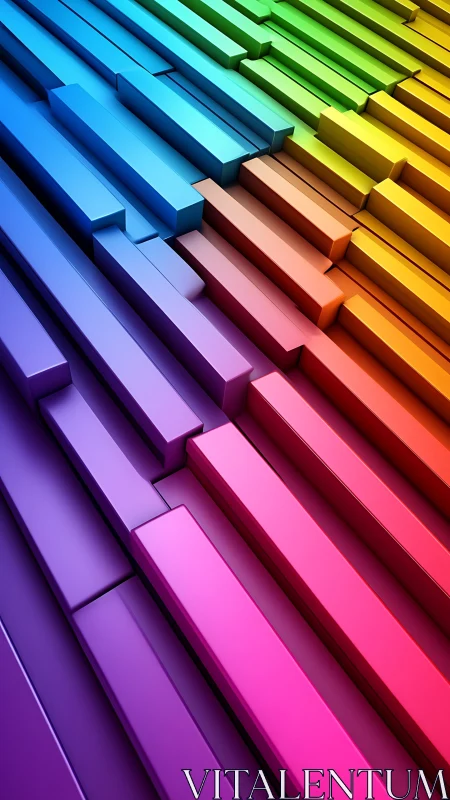 Chromatic bar structures forming a diagonal rainbow field.