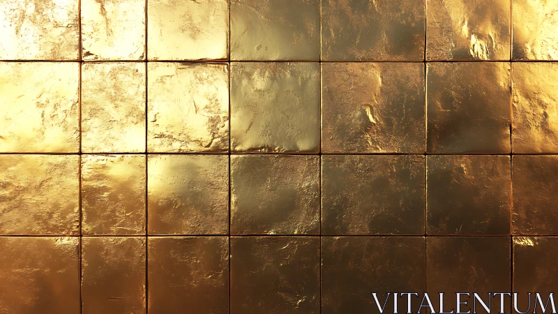 Gold leaf tiled surface with warm reflective texture.