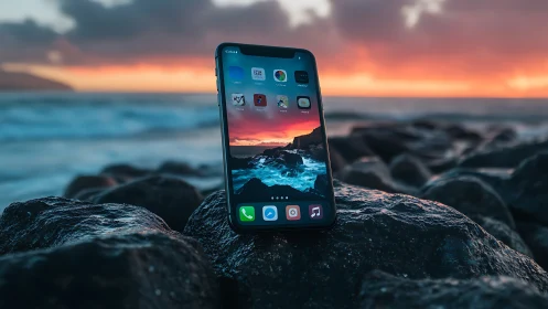 Golden Hour Captured: Your Phone, Nature's Canvas.