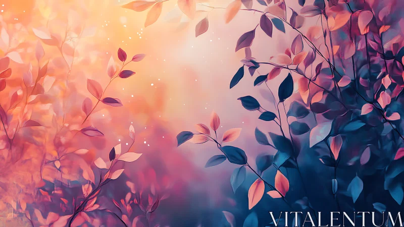 Soft glowing foliage welcomes sunrise in dreamy colors