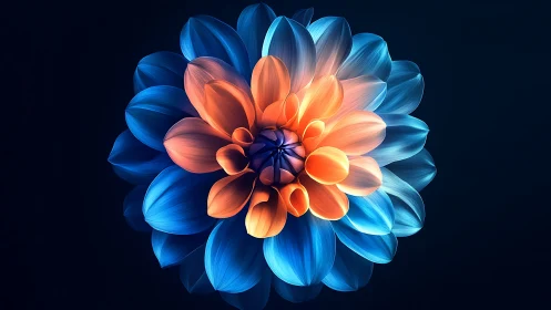 Luminous Dahlia: Radial Color Gradient Geometry.