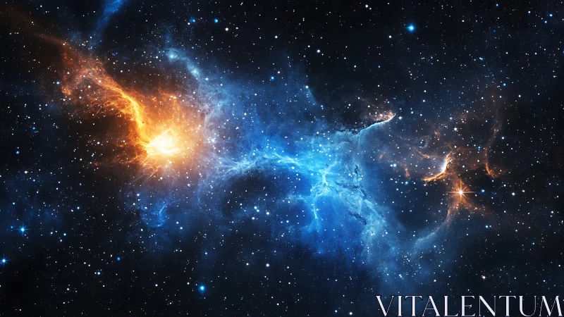 Stellar fire and ice collide in a luminous cosmic river.