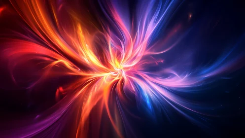 Fractal light vortex with radial energy stream composition.