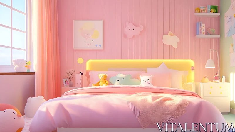 Pastel plush haven where sunrise cuddles meet cloud lights.