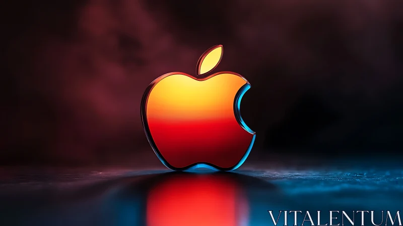 Glowing Apple Logo Shines with Vibrant Energy.