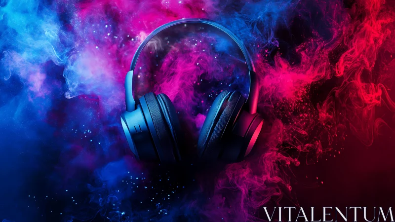 Stereo galaxies swirl through neon smoke around midnight beats