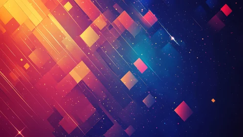 Abstract geometric digital art with glowing cubes and vibrant colors.