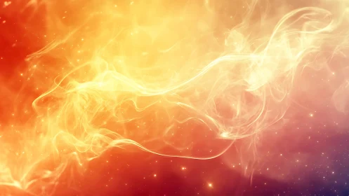 Luminescent Smoke Flow: Golden Fire Gradient with Ethereal Wisps.
