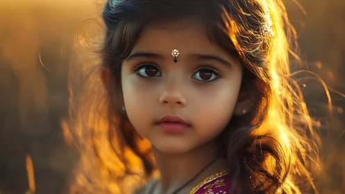 Young Girl with Golden Hour Magic.