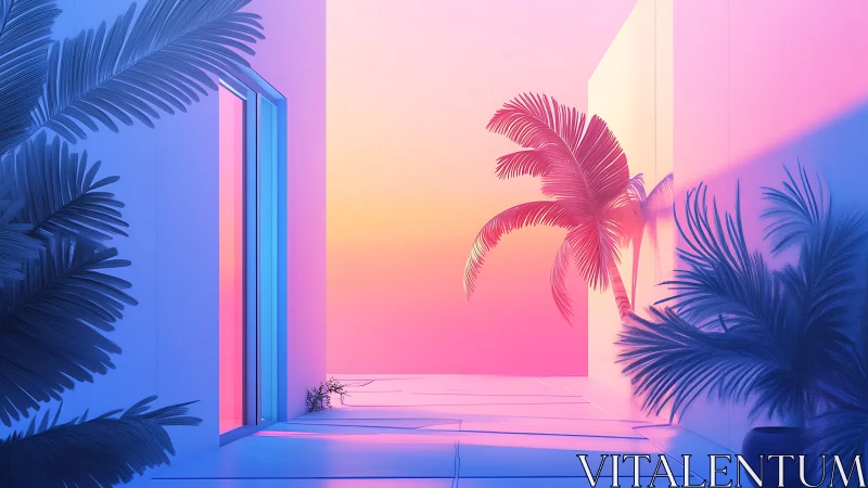 Neon Tropical Escape: Where Light Meets Paradise.