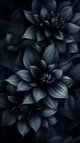 Monochromatic Layered Flowers Against Dark Background