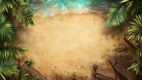 Tropical Beachscape with Overhead Palms and Turquoise Waters