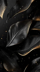 Midnight leaves drifting through a golden ember hush.