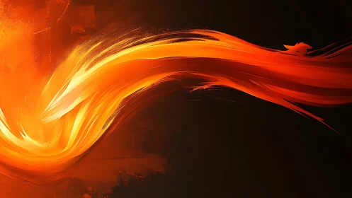 Fire-tail dragon sweeping through a molten twilight sky.