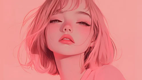 Soft pink portrait glows with calm confidence and quiet charm